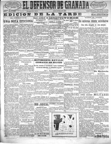 'El Defensor de Granada  : diario político independiente' - Año L Número 26185 Ed. Tarde - 1929 Marzo 04