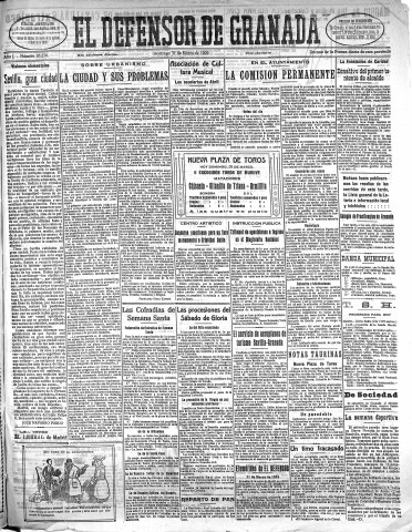 'El Defensor de Granada  : diario político independiente' - Año L Número 26230 Ed. Mañana - 1929 Marzo 31
