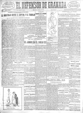'El Defensor de Granada  : diario político independiente' - Año L Número 26281 Ed. Mañana - 1929 Mayo 01