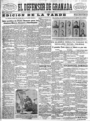 'El Defensor de Granada  : diario político independiente' - Año L Número 26288 Ed. Tarde - 1929 Mayo 06