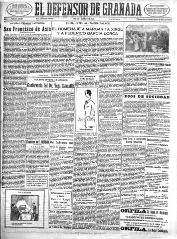 'El Defensor de Granada  : diario político independiente' - Año L Número 26289 Ed. Mañana - 1929 Mayo 07