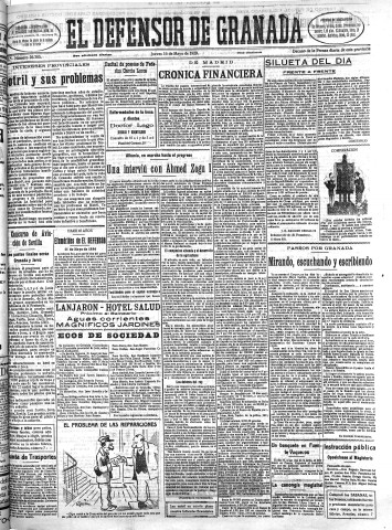 'El Defensor de Granada  : diario político independiente' - Año L Número 26303 Ed. Mañana - 1929 Mayo 16
