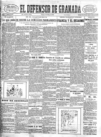 'El Defensor de Granada  : diario político independiente' - Año L Número 26304 Ed. Mañana - 1929 Mayo 17
