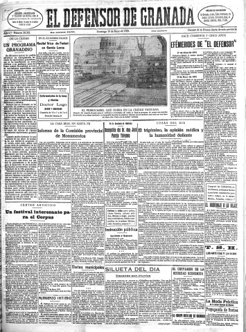 'El Defensor de Granada  : diario político independiente' - Año L Número 26306 Ed. Mañana - 1929 Mayo 19