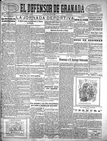 'El Defensor de Granada  : diario político independiente' - Año L Número 26360 Ed. Mañana - 1929 Junio 18