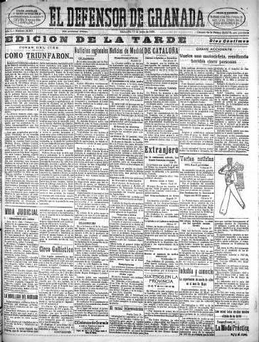 'El Defensor de Granada  : diario político independiente' - Año L Número 26363 Ed. Tarde - 1929 Junio 19