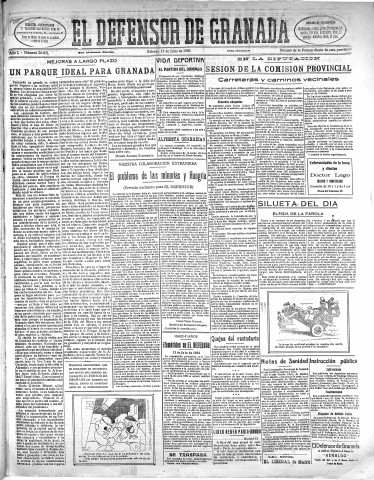 'El Defensor de Granada  : diario político independiente' - Año L Número 26405 Ed. Mañana - 1929 Julio 13