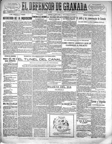 'El Defensor de Granada  : diario político independiente' - Año L Número 26441 Ed. Mañana - 1929 Agosto 03
