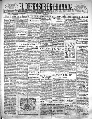 'El Defensor de Granada  : diario político independiente' - Año L Número 26475 Ed. Mañana - 1929 Agosto 23