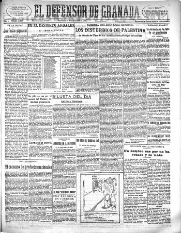 'El Defensor de Granada  : diario político independiente' - Año L Número 26506 Ed. Mañana - 1929 Septiembre 11