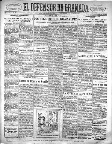 'El Defensor de Granada  : diario político independiente' - Año L Número 26520 Ed. Mañana - 1929 Septiembre 19