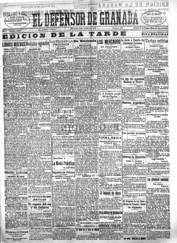 'El Defensor de Granada  : diario político independiente' - Año L Número 26567 Ed. Tarde - 1929 Octubre 16