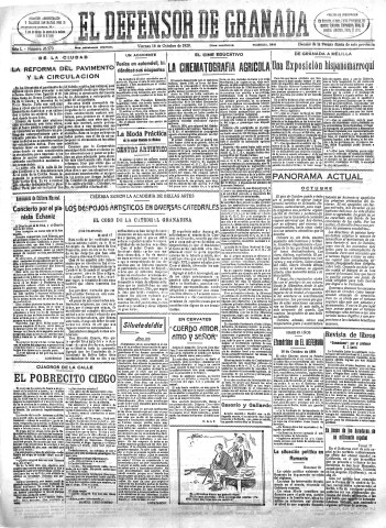 'El Defensor de Granada  : diario político independiente' - Año L Número 26570 Ed. Mañana - 1929 Octubre 18
