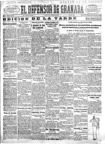 'El Defensor de Granada  : diario político independiente' - Año L Número 26571 Ed. Tarde - 1929 Octubre 18