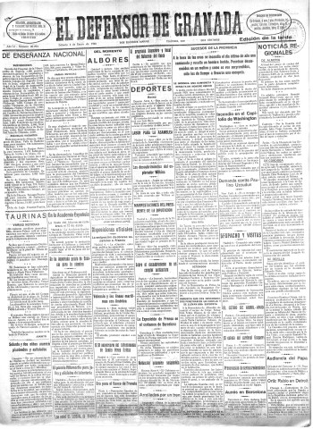 'El Defensor de Granada  : diario político independiente' - Año LI Número 26703 Ed. Tarde - 1930 Enero 04