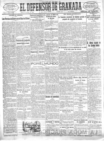 'El Defensor de Granada  : diario político independiente' - Año LI Número 26728 Ed. Tarde - 1930 Enero 18