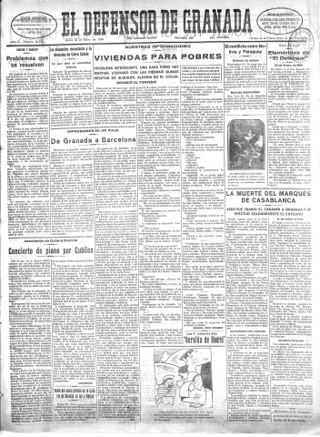 'El Defensor de Granada  : diario político independiente' - Año LI Número 26735 Ed. Mañana - 1930 Enero 23