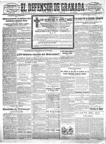 'El Defensor de Granada  : diario político independiente' - Año LI Número 26739 Ed. Mañana - 1930 Enero 25
