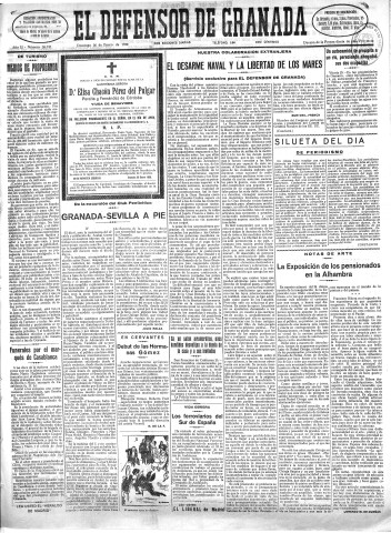 'El Defensor de Granada  : diario político independiente' - Año LI Número 26741 Ed. Mañana - 1930 Enero 26