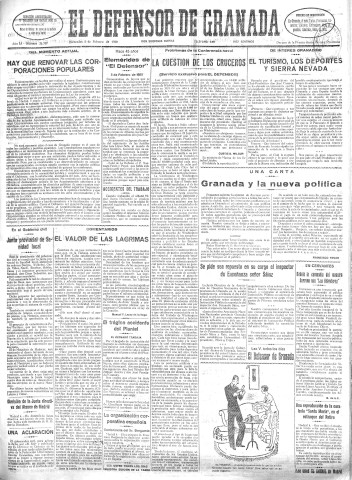 'El Defensor de Granada  : diario político independiente' - Año LI Número 26757 Ed. Mañana - 1930 Febrero 05