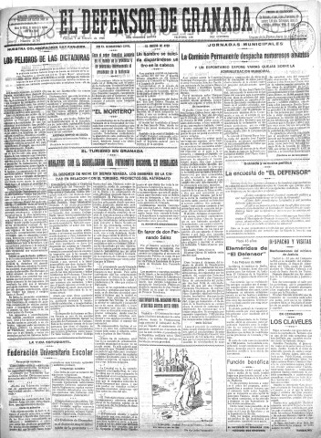 'El Defensor de Granada  : diario político independiente' - Año LI Número 26761 Ed. Mañana - 1930 Febrero 07