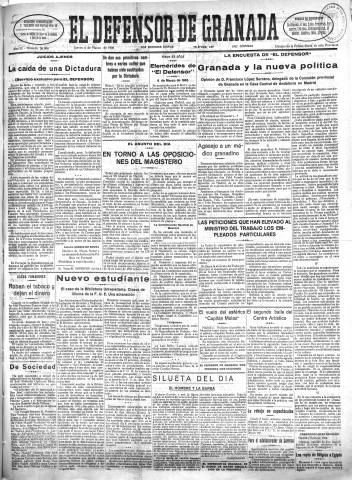 'El Defensor de Granada  : diario político independiente' - Año LI Número 26803 Ed. Mañana - 1930 Marzo 06