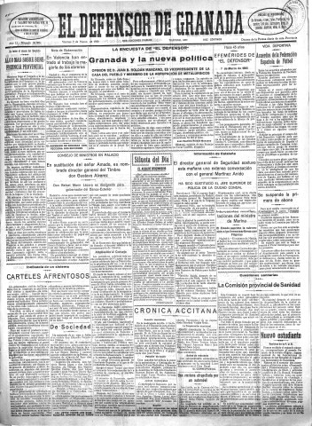 'El Defensor de Granada  : diario político independiente' - Año LI Número 26804 Ed. Mañana - 1930 Marzo 07