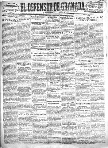 'El Defensor de Granada  : diario político independiente' - Año LI Número 26804 Ed. Tarde - 1930 Marzo 07