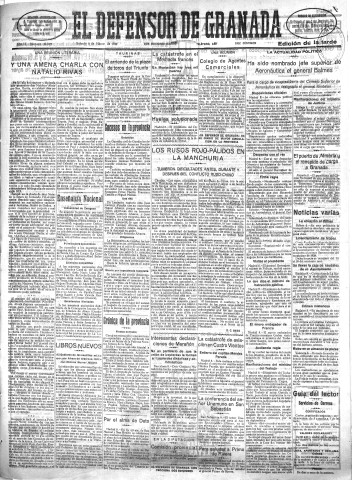 'El Defensor de Granada  : diario político independiente' - Año LI Número 26805 Ed. Tarde - 1930 Marzo 08