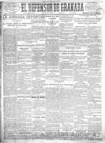 'El Defensor de Granada  : diario político independiente' - Año LI Número 26806 Ed. Tarde - 1930 Marzo 10