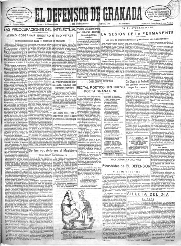 'El Defensor de Granada  : diario político independiente' - Año LI Número 26810 Ed. Mañana - 1930 Marzo 14