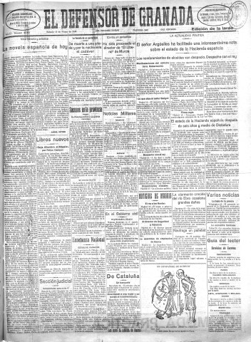 'El Defensor de Granada  : diario político independiente' - Año LI Número 26812 Ed. Tarde - 1930 Marzo 15