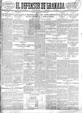 'El Defensor de Granada  : diario político independiente' - Año LI Número 26827 Ed. Mañana - 1930 Marzo 25