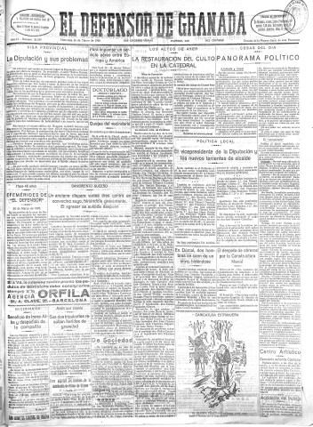 'El Defensor de Granada  : diario político independiente' - Año LI Número 26829 Ed. Mañana - 1930 Marzo 26