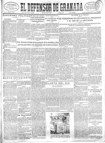 'El Defensor de Granada  : diario político independiente' - Año LI Número 26831 Ed. Mañana - 1930 Marzo 27
