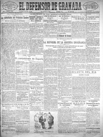 'El Defensor de Granada  : diario político independiente' - Año LI Número 26860 Ed. Mañana - 1930 Abril 13