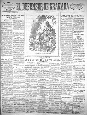 'El Defensor de Granada  : diario político independiente' - Año LI Número 26867 Ed. Mañana - 1930 Abril 18