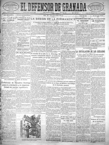'El Defensor de Granada  : diario político independiente' - Año LI Número 26877 Ed. Mañana - 1930 Abril 25
