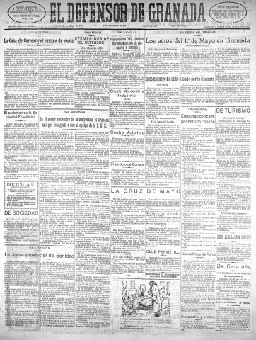 'El Defensor de Granada  : diario político independiente' - Año LI Número 26888 Ed. Mañana - 1930 Mayo 03