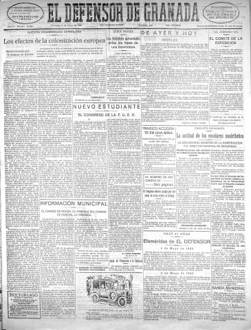 'El Defensor de Granada  : diario político independiente' - Año LI Número 26890 Ed. Mañana - 1930 Mayo 04