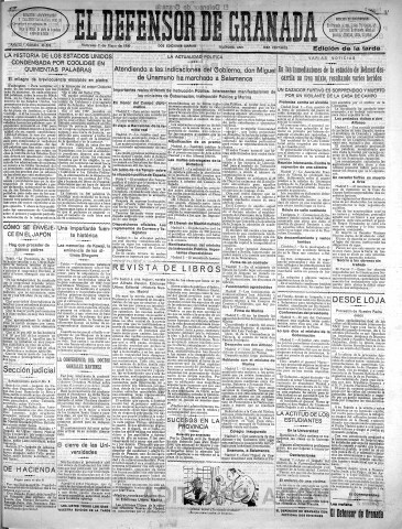 'El Defensor de Granada  : diario político independiente' - Año LI Número 26893 Ed. Tarde - 1930 Mayo 07