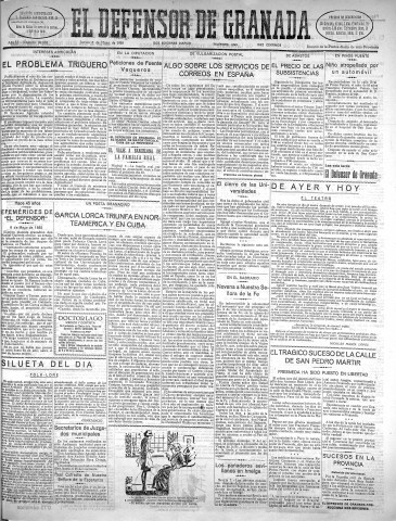 'El Defensor de Granada  : diario político independiente' - Año LI Número 26894 Ed. Mañana - 1930 Mayo 08