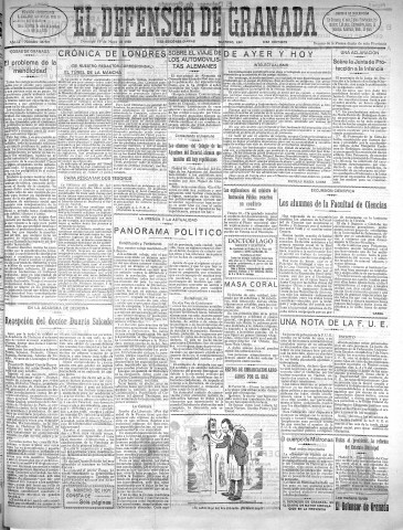 'El Defensor de Granada  : diario político independiente' - Año LI Número 26901 Ed. Mañana - 1930 Mayo 11