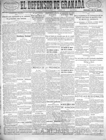 'El Defensor de Granada  : diario político independiente' - Año LI Número 26910 Ed. Tarde - 1930 Mayo 16