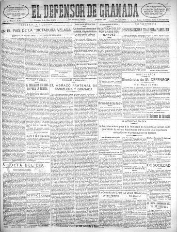 'El Defensor de Granada  : diario político independiente' - Año LI Número 26912 Ed. Mañana - 1930 Mayo 18