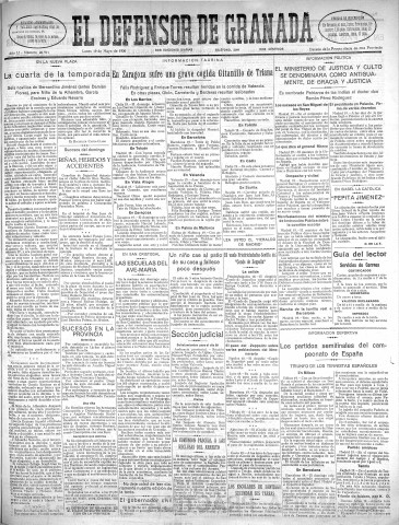 'El Defensor de Granada  : diario político independiente' - Año LI Número 26912 Ed. Mañana - 1930 Mayo 19