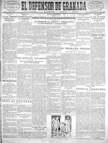 'El Defensor de Granada  : diario político independiente' - Año LI Número 26929 Ed. Mañana - 1930 Mayo 31