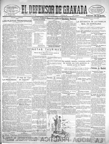 'El Defensor de Granada  : diario político independiente' - Año LI Número 26930 Ed. Tarde - 1930 Mayo 31
