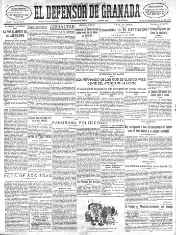 'El Defensor de Granada  : diario político independiente' - Año LI Número 26931 Ed. Mañana - 1930 Junio 01
