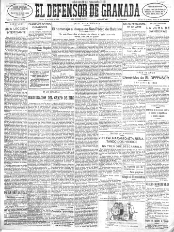 'El Defensor de Granada  : diario político independiente' - Año LI Número 26933 Ed. Mañana - 1930 Junio 03